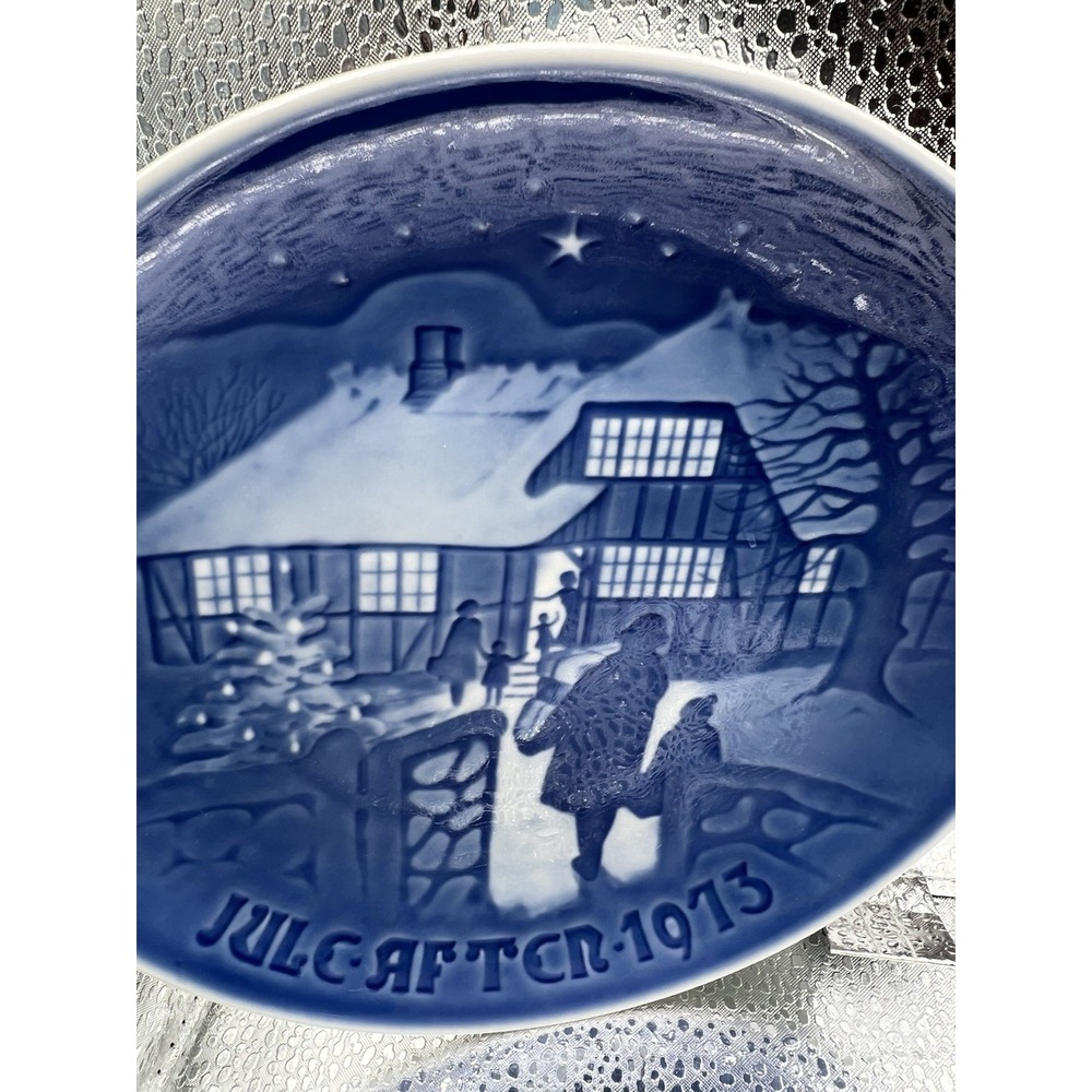 B&G Bing Grondahl Denmark Porcelain 1973 Christmas Plate COUNTRY CHRISTMAS - Picture 5 of 6